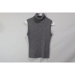 Cable and Gauge Grey/Silver Ribbed Turtleneck tank PL